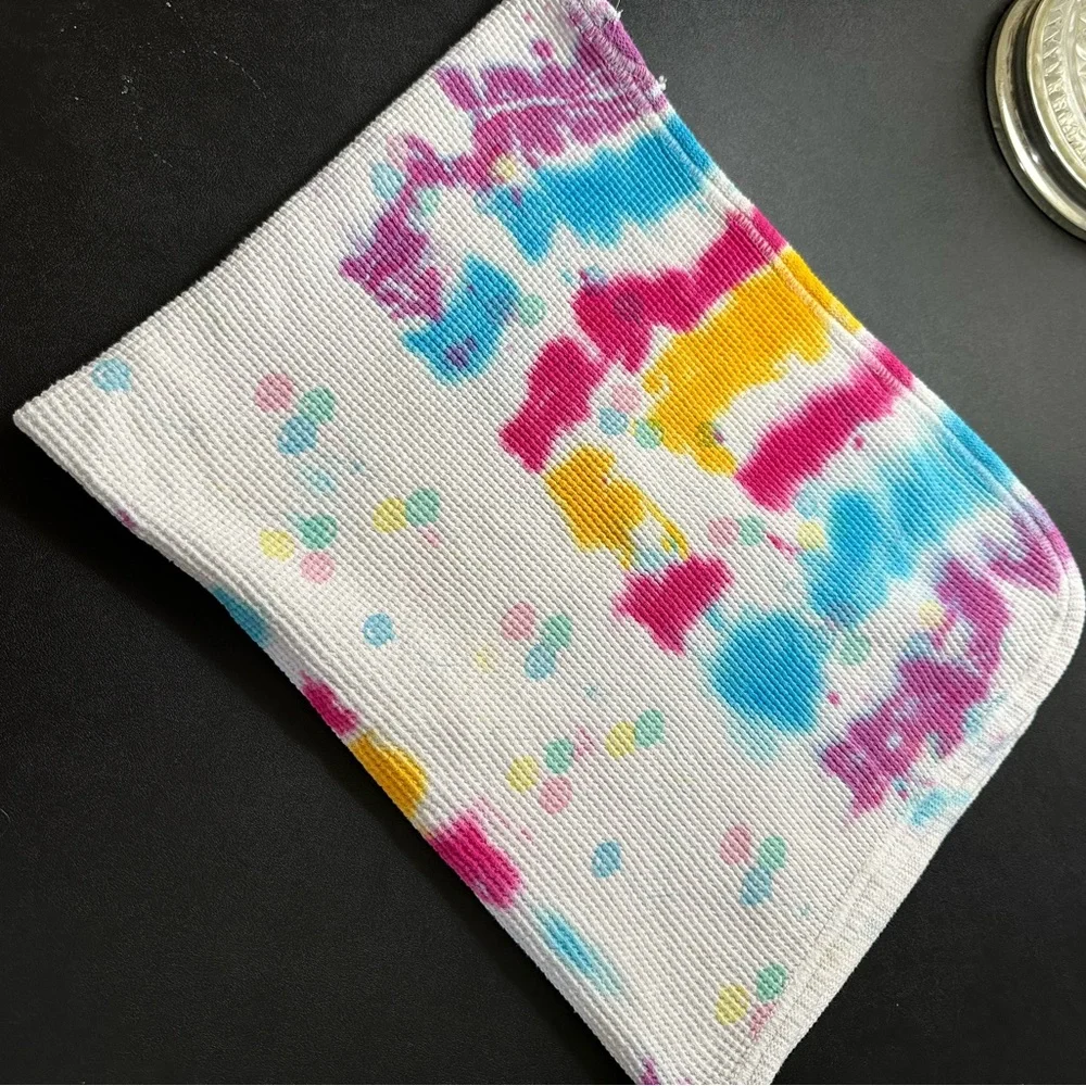 Baby Morgan Cotton Blanket Thermal Waffle Weave Tie-Dyed Balloons Vintage‎ USA